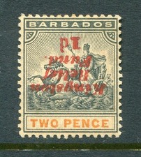 Barbados #B1c Seal Of Colony Error Overprint 2 P. [Mint Hinged]