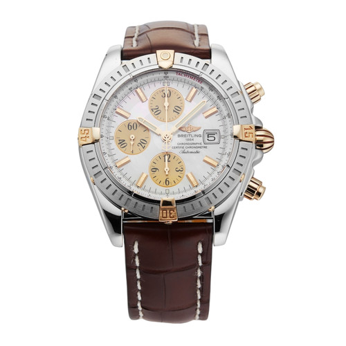 Breitling Chronomat Evolution 43mm Silver Dial Watch Ref B13356