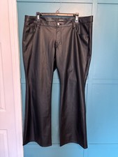 NWT Wild Fable Low Rise Flare Faux Leather Black Pants Women s Plus Size 16