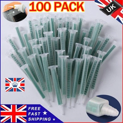 E-HOMEBESTBUY 100x Static Mixer Epoxy Resin Mixing Tube Nozzles Sets For Ab Glue Gun Approx