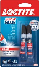 Loctite Super Glue Liquid, Clear, 0.07 fl oz Tube, 2 Pack