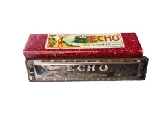 Vintage Hohner Echo 8362/32 Tremolo Harmonica Key C Made in Germany w/ Box