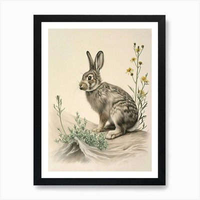 Rheinländer Hase Zeichnung 1 Kunst Pr gerahmtes Wandbild Poster Leinwanddruck Bild