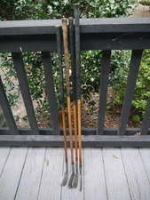 4 Antique Hickory Wood Shaft George Nicoll Duplicate Of Mac Smith Irons