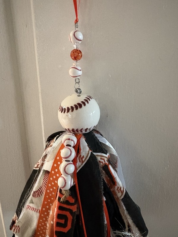 San Francisco Giants Baseball Sports Ornament Orange Black White Fabric 