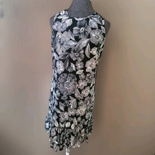 Tommy Hilfiger Womens Floral Sleeveless Ruffled Hem Dress Size 4