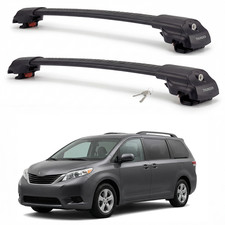Roof Rack Cross Bars For Toyota Sienna 2011-2020 Aluminum Black Pair Roof Rack Cross Bars For Toyota Sienna 2011-2020 Aluminum Black Pair