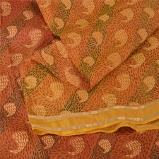 Sanskriti Vintage Sarees Multi Zari Brocade Printed Pure Silk Sari Craft Fabric