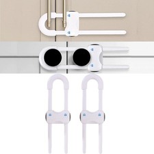 WENPENG Sliding Cabinet Locks for Baby, Baby 2 Count Pack of 1 , White-2Pack