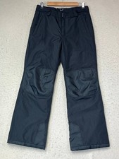 TSLA Snow Pants Black Insulated Waterproof Skiing Snowboarding Black Youth XL