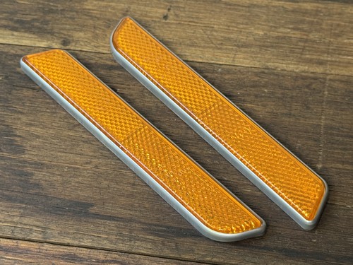 HARLEY-DAVIDSON OEM Talmu Finland Lower Fork Amber Reflectors Silver Back #B8