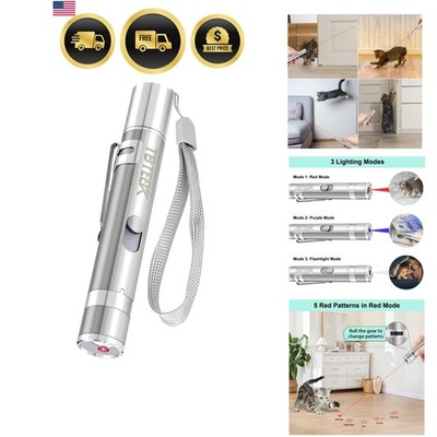 Cat Toy Rechargeable LED Interactive Toy Multiple Patterns Portable Fun Play