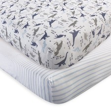 Touched by Nature Unisex Baby and Toddler Organic Cotton Crib One Size, Dino