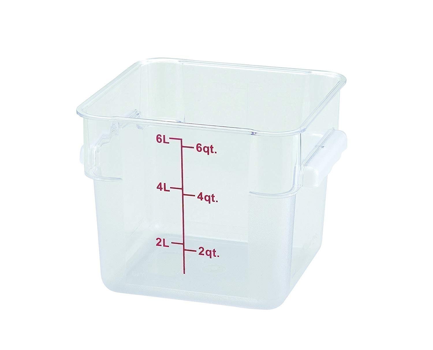 Winco Square Storage Container, 6-Quart,Clear