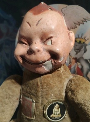 アンティーク品 Original BILLKEN Houseman Rare Antique Original Horsman 15” Composition & Plush Billiken