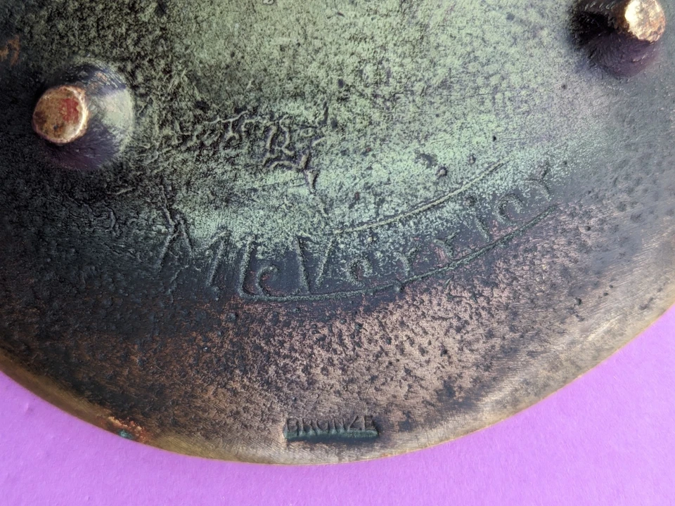 Max LE VERRIER : ancien vide-poche / coupelle en bronze signe des gémeaux - Photo 4/4