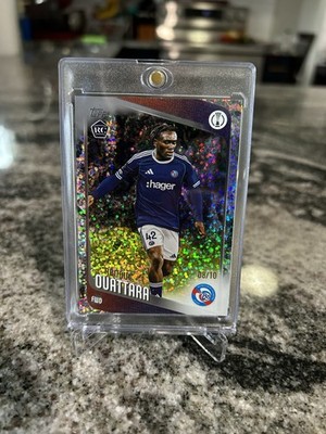 Abdoul Ouattara Rookie Topps 2025-26 UEFA Black Sparkle Holo 8/10 RC Strasbourg