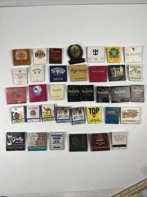 Vintage Used Match s Matchbook Collection *With Some Hand Writing* Lot Of 36