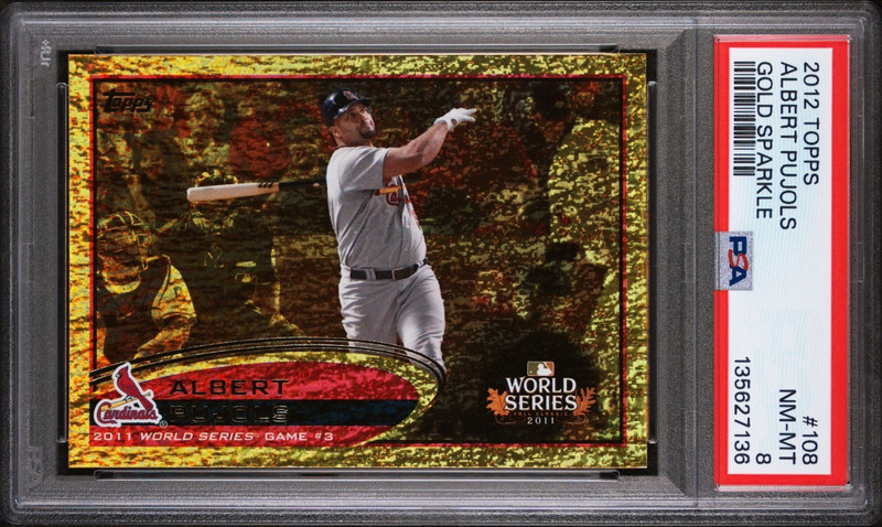2012 TOPPS ALBERT PUJOLS #108 GOLD SPARKLE PARALLEL GRADED PSA 8 NRMT-MINT