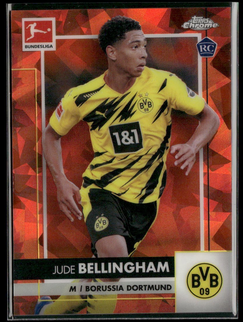 2020-21 Topps Chrome Soccer Bundesliga Jude Bellingham RC Orange Sapphire /125