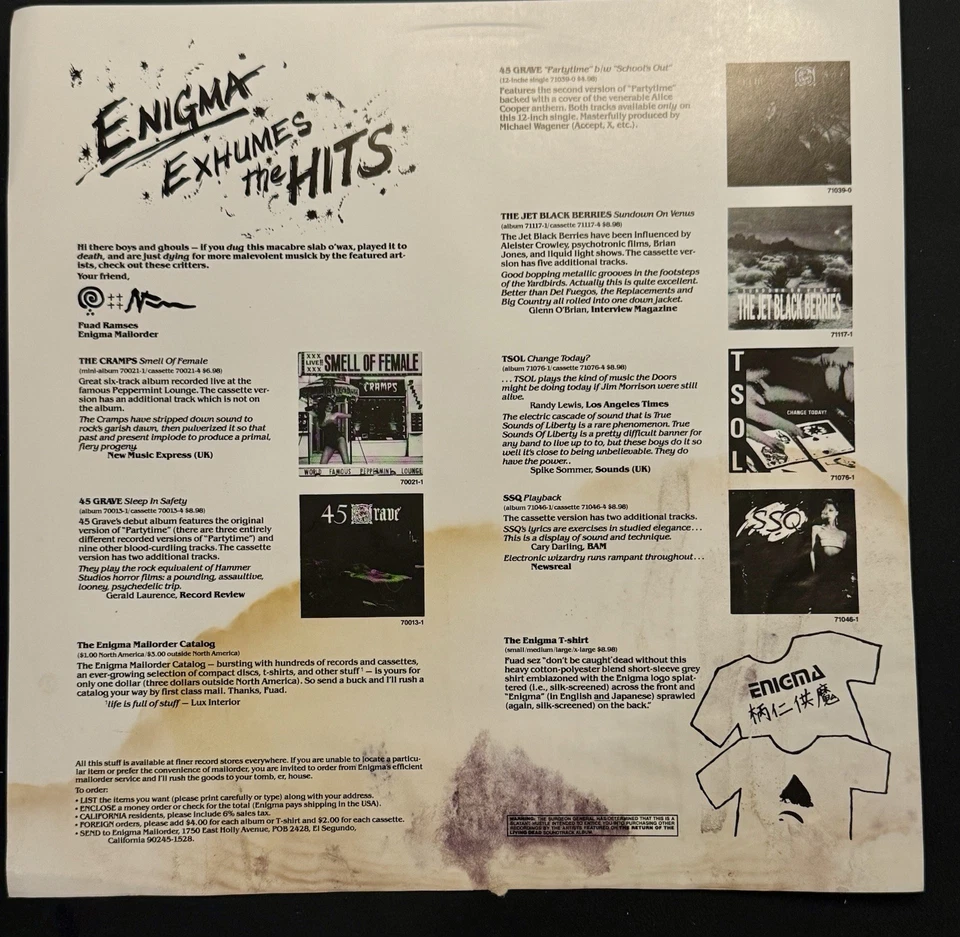 Various – The Return Of The Living Dead (1985) EX + To NM with Mech Sheet. 1st - Image 3 of 3