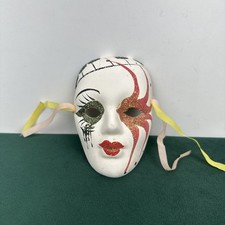 Venetian Masquerade Mask 4.5 Glitter Red Green Mardi Gras Decor