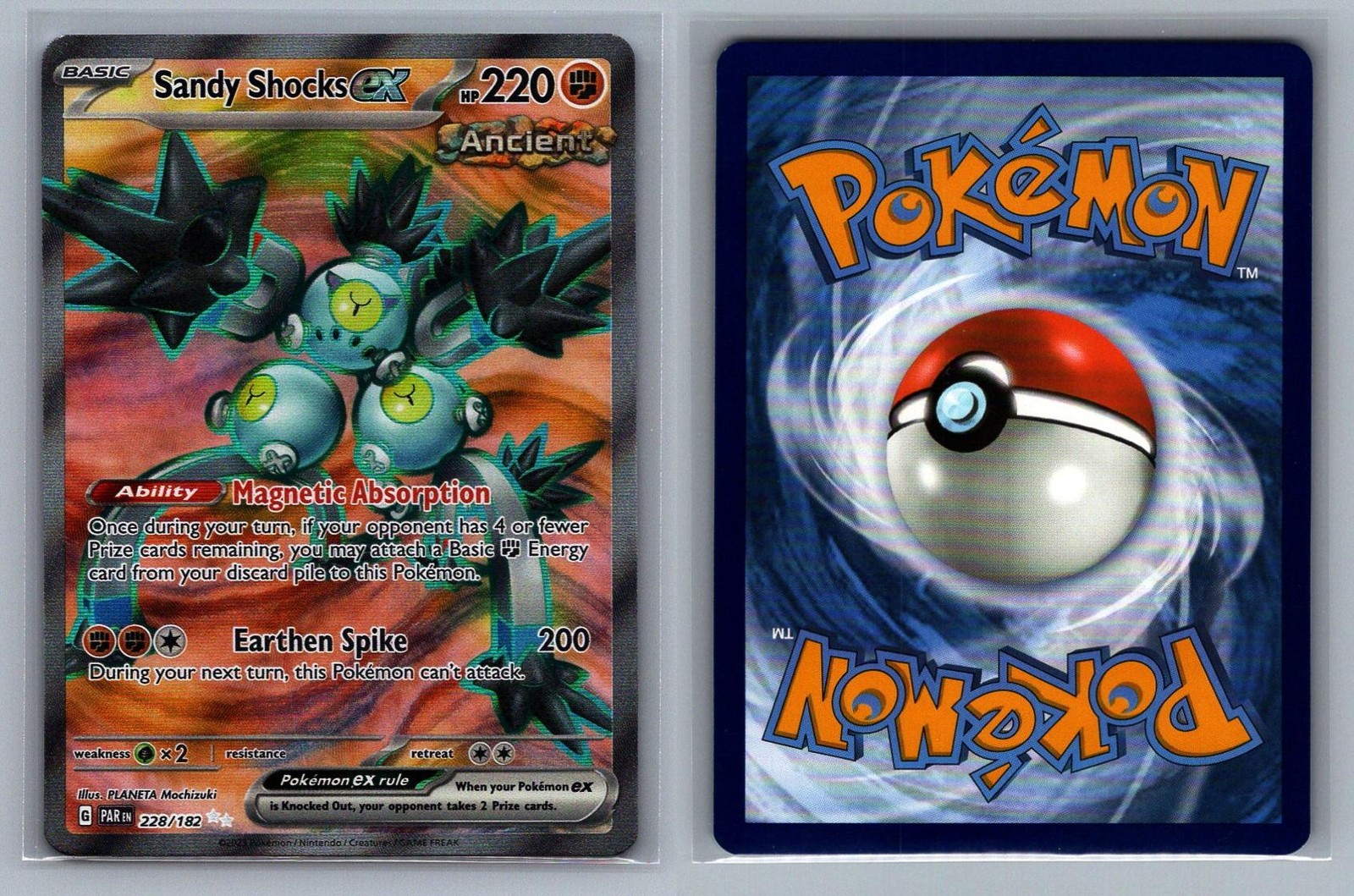 Sandy Shocks ex #228/182 Holo Paradox Rift Pokemon Card - NM