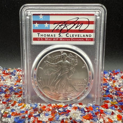 #ad #ad 2025 $1 Silver Eagle FDOI PCGS MS70 Cleveland Signed Flag Mint Spotless 1 of 100 $259.97