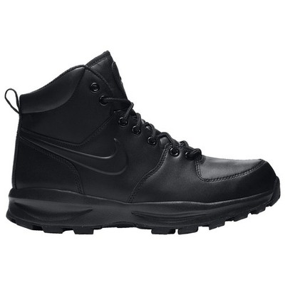 Nike Manoa Leather Boots Mens 9 Womens 10.5 Triple Black Water Resistant Leather