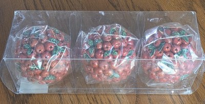 Garden Ridge Cranberry Round Ball Candles Red 3'' NEW-SEALED Christmas Winter