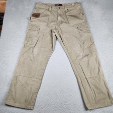 Wrangler Pants Mens 38x32 Brown Riggs Work Wear Outdoor Cargo