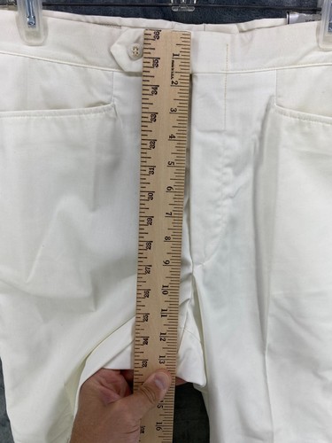 VTG Jaymar Sansabelt Mark Scot Collection White Dress Pants Golf 36 Raw Hem NWT - Picture 15 of 15