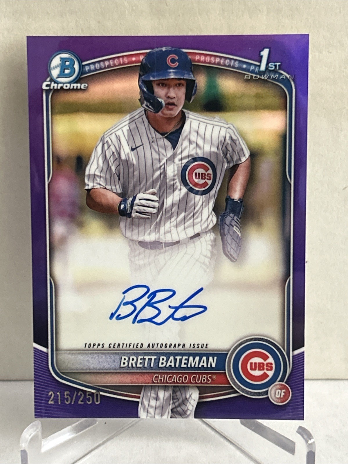 2025 Bowman Chrome Brett Bateman Purple Refractor Auto /250 1st Bowman 