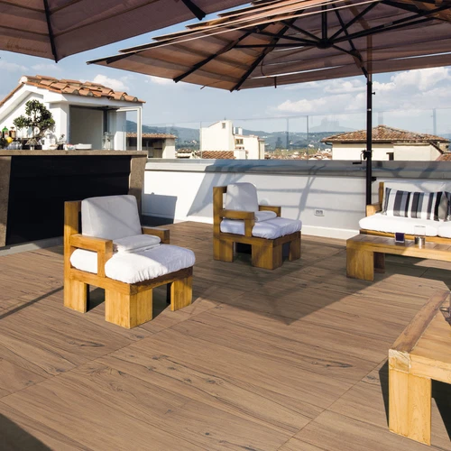 HORI Terrassenplatten Bodenfliesen Holzoptik Outdoor Platte Feinstein - Bild 6 von 32