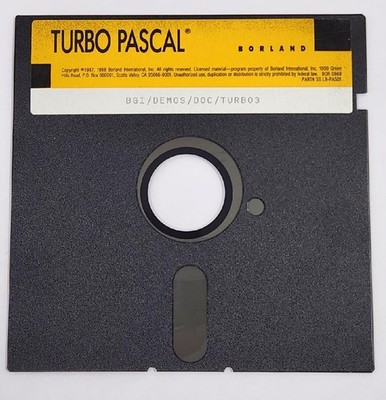 Borland Turbo Pascal Part # SS LB-PAS01 BGI/DEMOS/DOC/TURBO3 5.25'' Disk