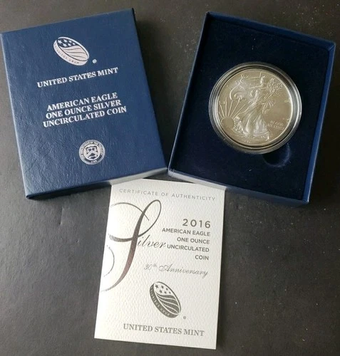2016 W UNC $1 American Silver Eagle Dollar