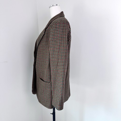Sag Harbor Women Plaid Wool Blend One Button Lined Blazer Jacket Size 14 - Picture 6 of 12