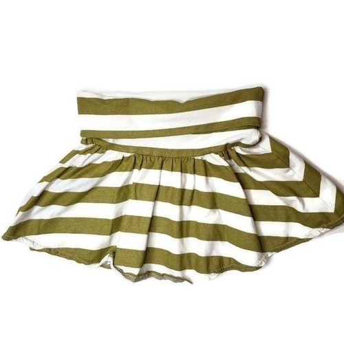 Havengirl Striped Green & White Girls balloon Skirt With Heart Patch Size 6 - Picture 3 of 5