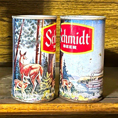 Schmidt Beer Collectible Pull Tab Cans Lot of 2 Breweriana Can Lot