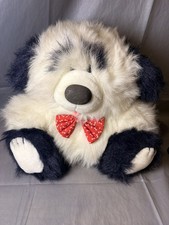 Vintage 1987 Dakin Plush Sheep Dog With Bow Tie Stuffed Animal. 12 in High EUC