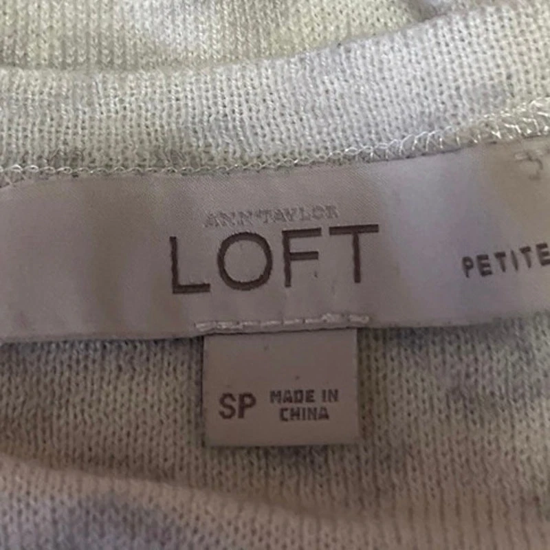 Suéter Top Ann Taylor LOFT Mujer Lana Crema Leopardo Estampado Animal Manga Larga S Foto 3 de 4