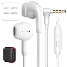 3.5mm Aux Jack Wired Earbuds with Mic  in-Line Volume Control Headphones for...