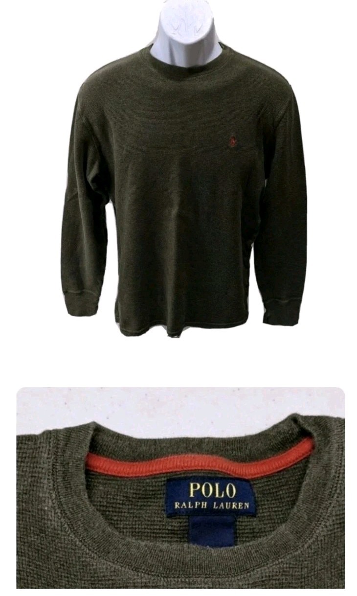 Polo Ralph Lauren Thermal Waffle Knit Shirt or Sweater Mens M Outdoor    #8500