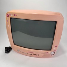 VTG Hello Kitty HKTV13 13 CRT TV Pink Sanrio 2001 Tested Works Y2K Retro Rare