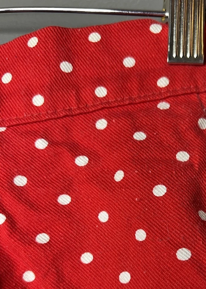 Pantalones cortos de mezclilla rojos salpicaduras pintura lunares hechos a mano vintage talla XS únicos en su clase Foto 4 de 4