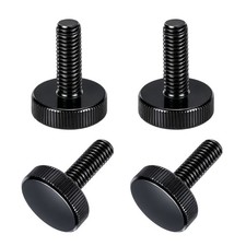 10Pcs M8x20mm Knurled Thumb Screw, Carbon Steel Flat Knurled Screw, Black