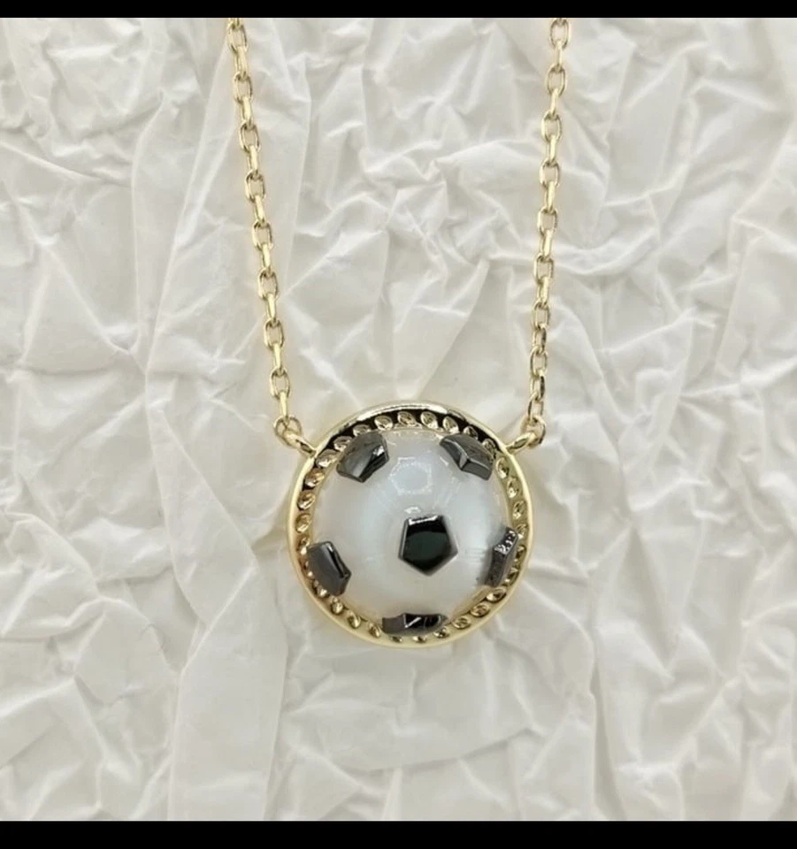 Kendra Scott Fútbol Oro Corto Colgante Collar Marfil Madreperla Foto 3 de 4