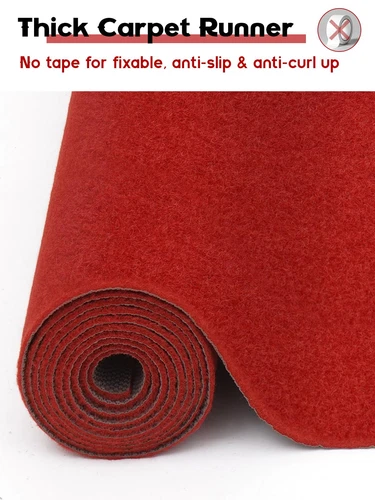 Red Carpet Runner Party 3 x 10 Dark Red/Burgundy Extra Thick Non-Slip Red Aisle - Picture 2 of 8