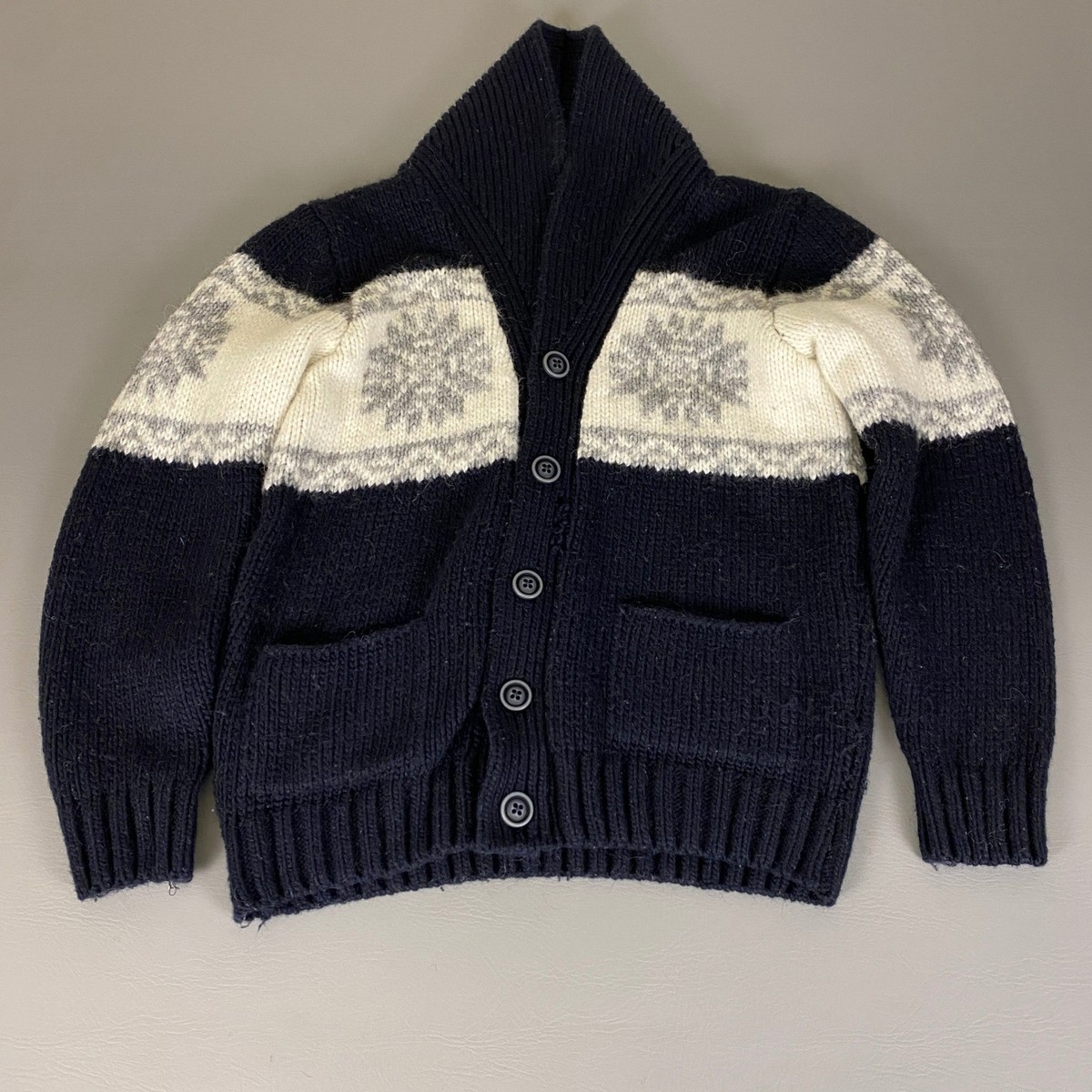 Lorenzo Magni Cardigan Sweater Mens Large Blue Made Italy