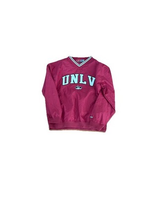 VINTAGE UNLV Rebels Jacket Mens LRed Black Windbreaker Pullover NCAA 90s